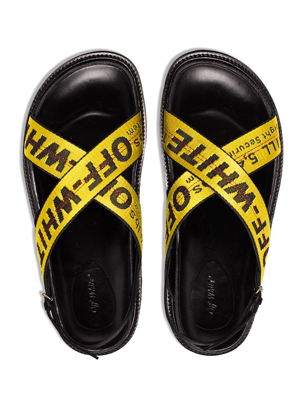 Off-White Black Industrial Belt Leather Sandals Zwart