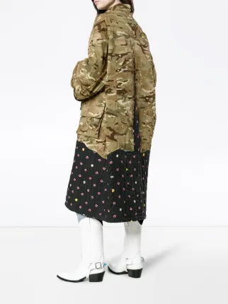 Camouflage And Contrast Print Hem Jacket展示图