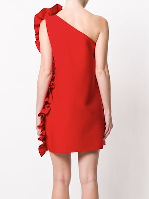 msgm one shoulder ruffle dress