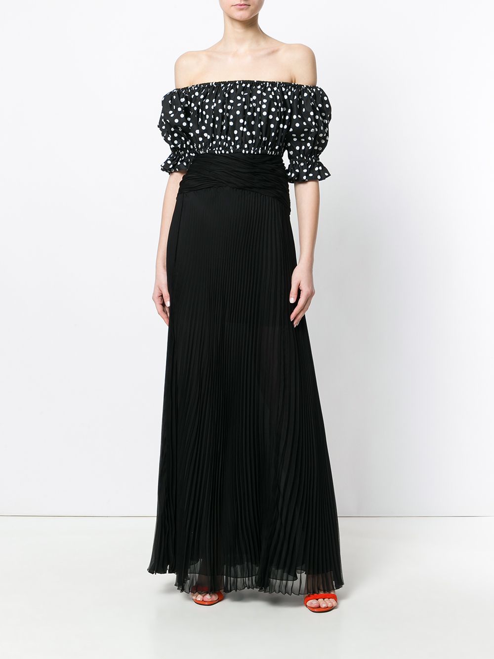 Roberto Cavalli geplooide transparante maxi rok - Zwart