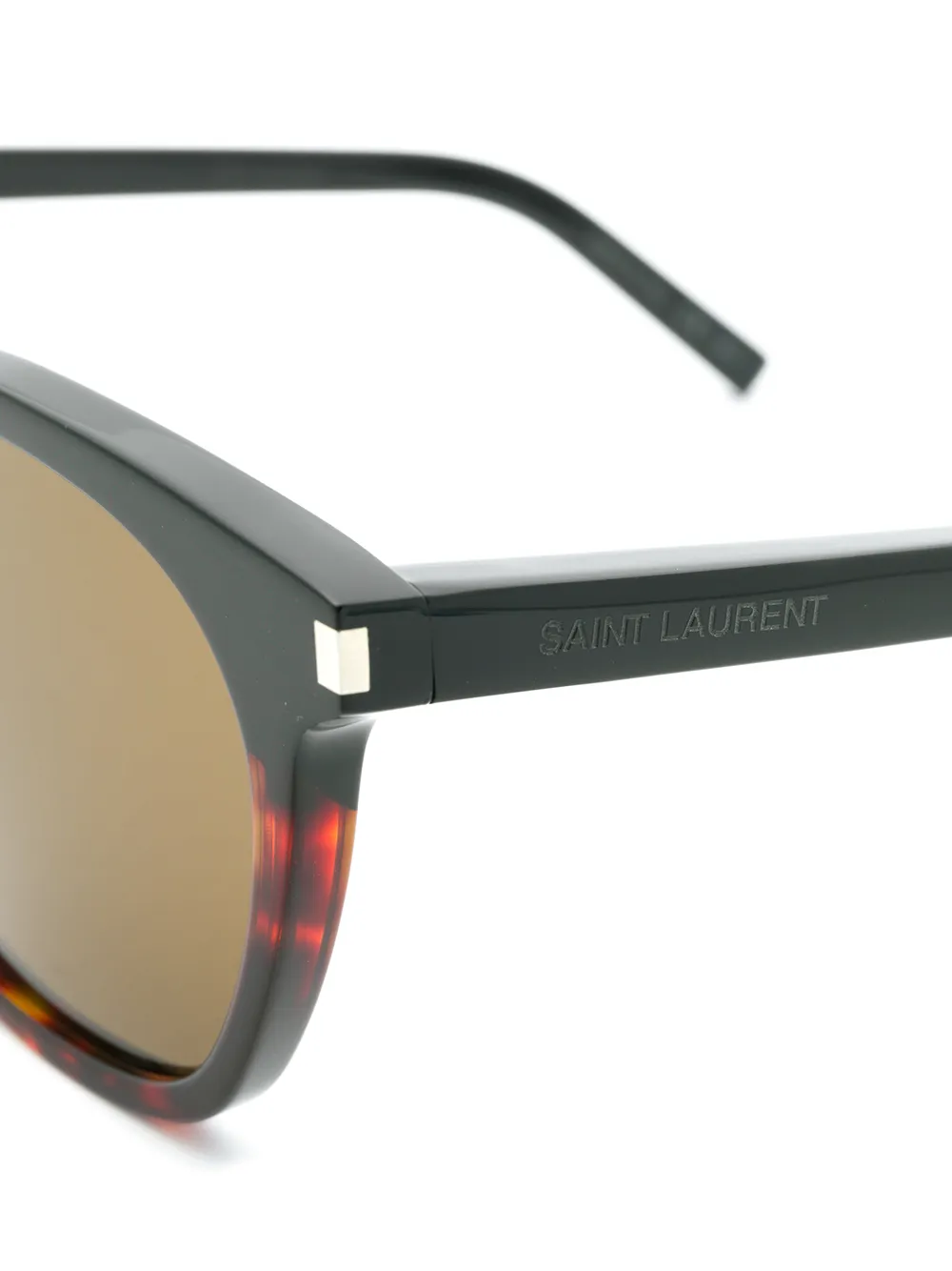 Saint Laurent Eyewear verschoten tortoiseshell zonnebril Zwart