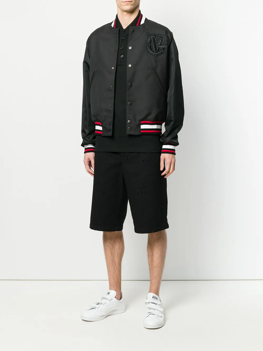 Givenchy distressed effect Bermuda shorts - Zwart