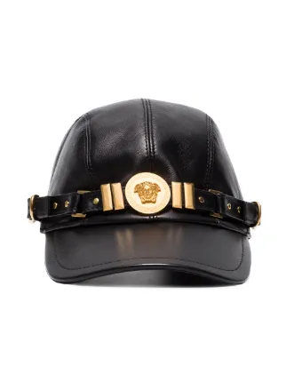 versace leather cap
