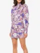 Magda Butrym Silk Neck Tie Floral Mini Dress