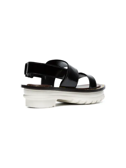Marni  black Samsy 55 leather platform sandals
