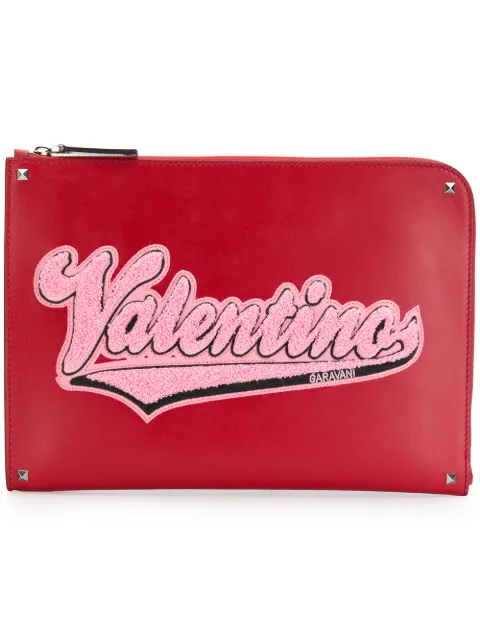 Valentino Garavani Rockstud appliqué clutch