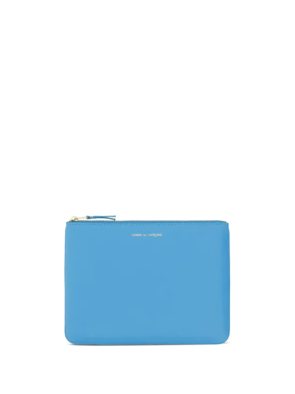 Comme Des Garçons Wallet Geritste Etui Voor Munten Blauw