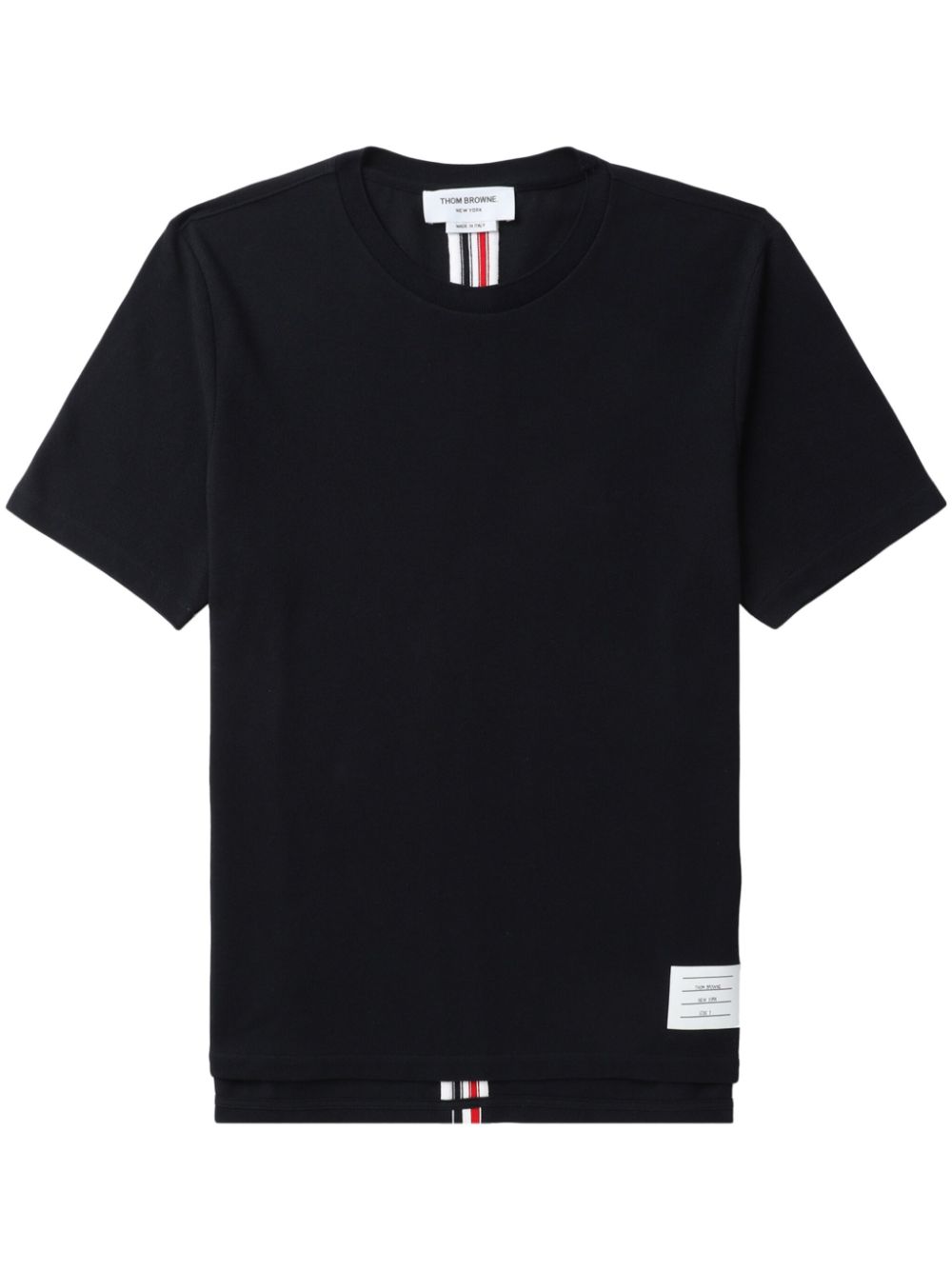 Image 1 of Thom Browne T-shirt con dettaglio a righe posteriore