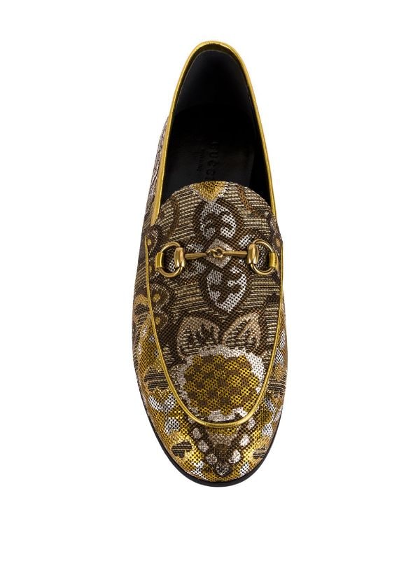 Gucci Jordaan floral brocade loafers 