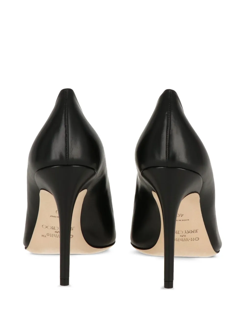Off-White C O Jimmy Choo Black Mary 100 zijden strikjes Zwart