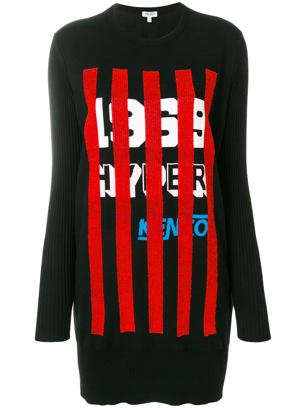 Kenzo Hyper print knitted dress - Black