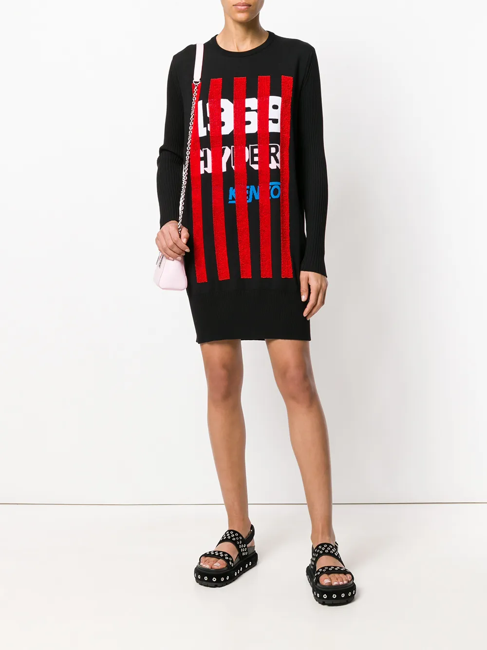 Kenzo Hyper print gebreide jurk Zwart