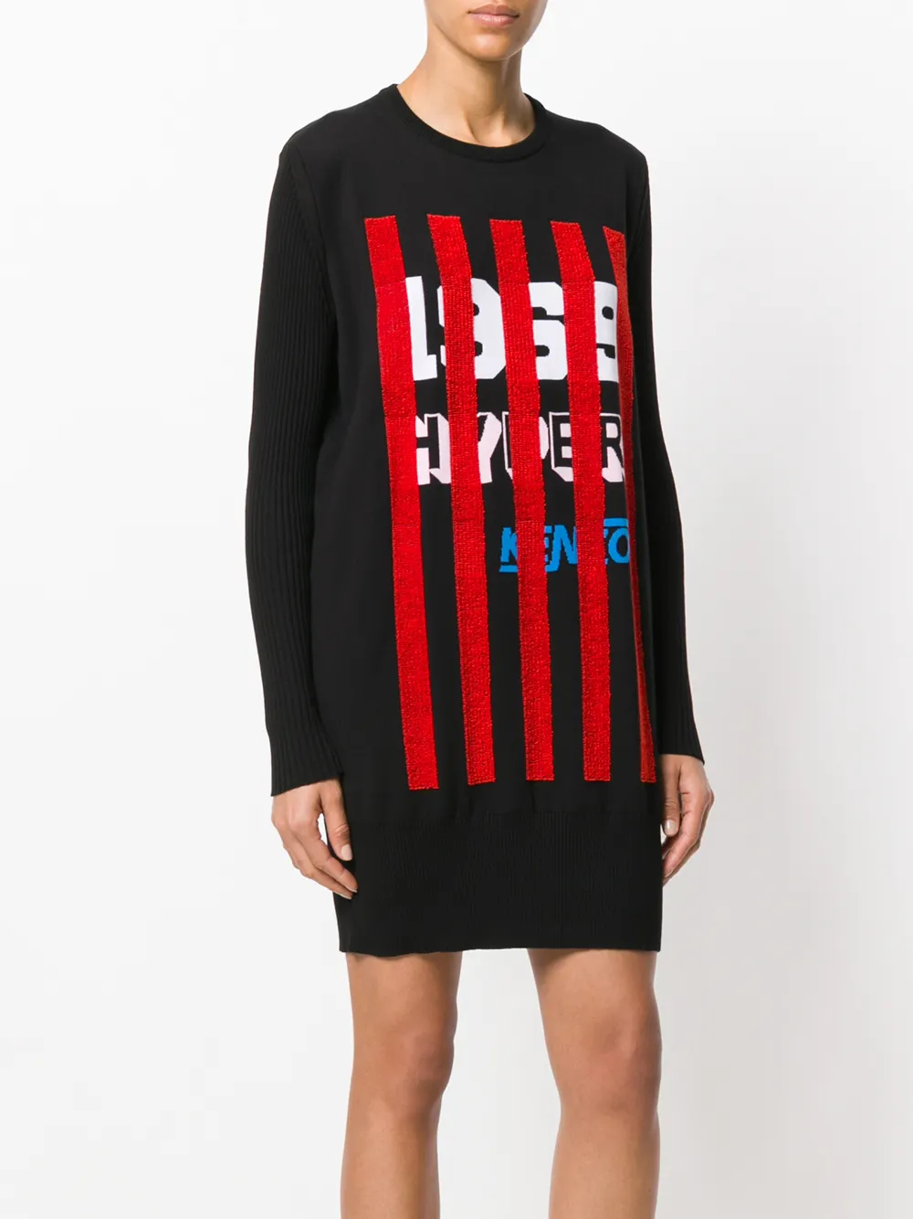 Kenzo Hyper print gebreide jurk Zwart