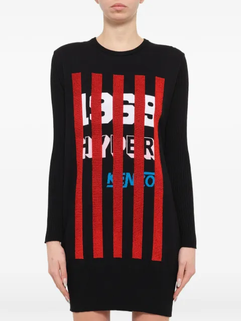 Kenzo Hyper print knitted mini dress