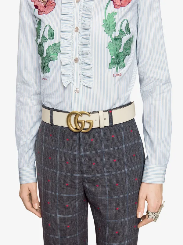 Gucci hot sale white belt