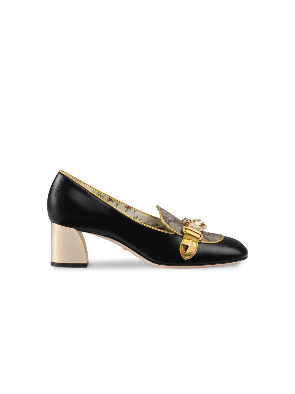 Gucci Cheryl Embellished Printed Coated-Canvas And Leather Loafers In 1207 Grigio