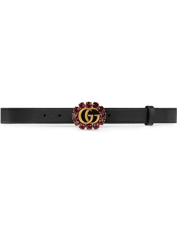 Gucci Leather Belt With Double G And 
