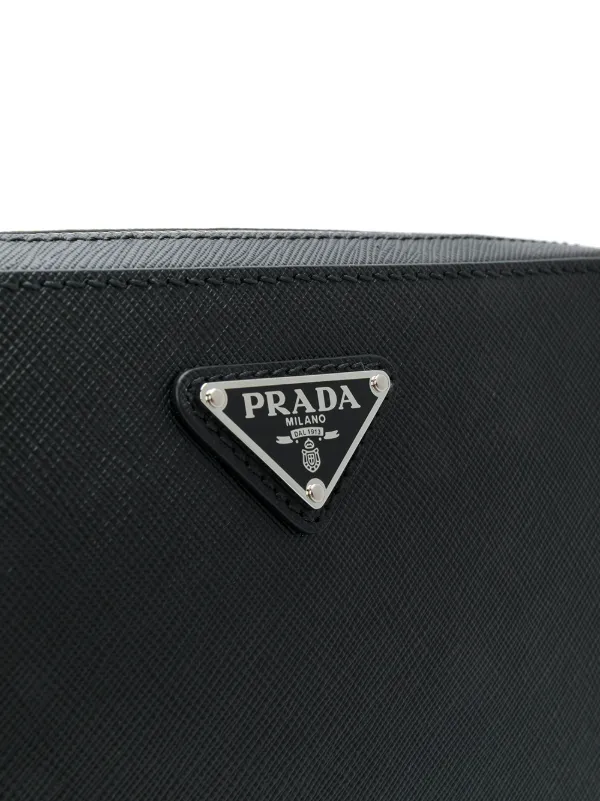 prada logo clutch