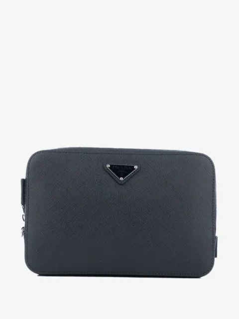 Prada structured logo pouch