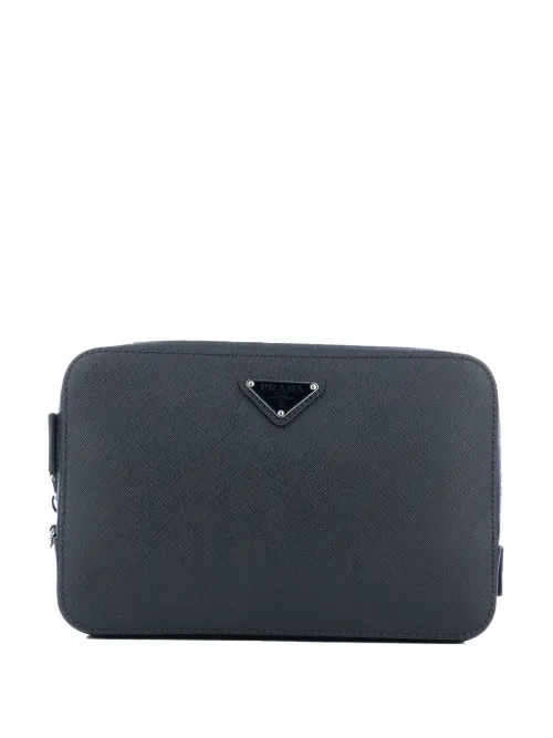 Prada pochette à logo - Noir - Prada - Modalova