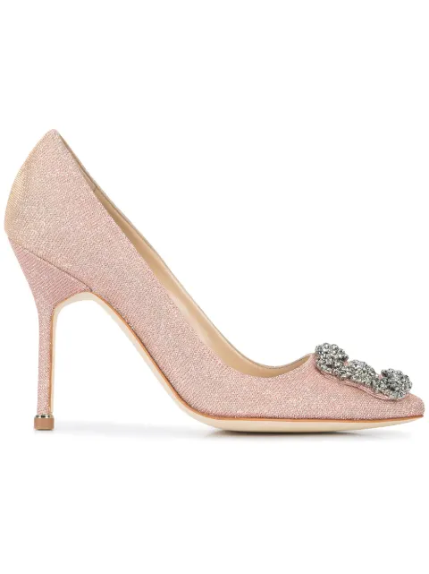 Click to view more detailed imagery on our partner's website Manolo Blahnik Hangisi Glittered Pumps