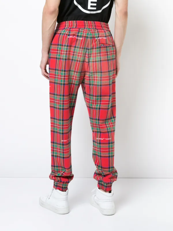 off white check pants