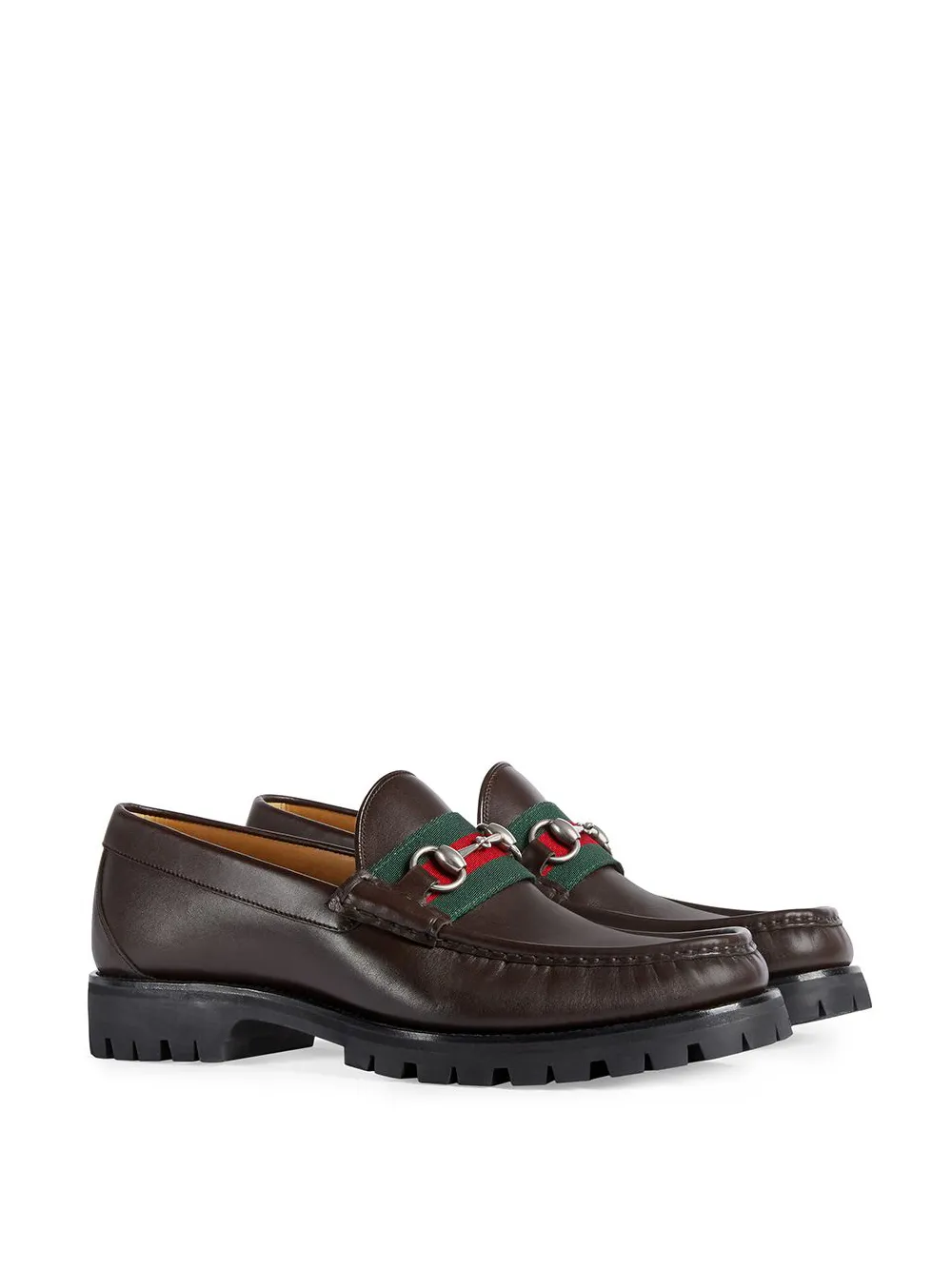 Gucci leather web horsebit on sale loafer