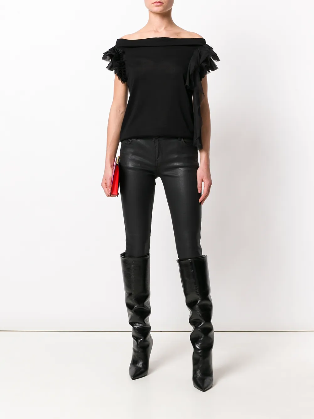 Givenchy van-schouderblouse met franjes Zwart
