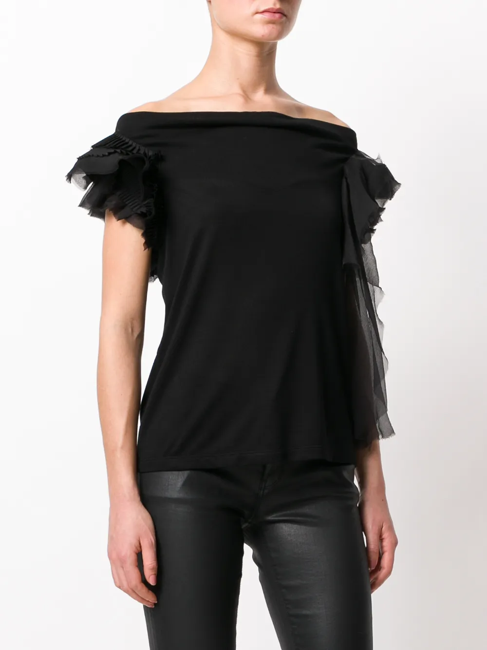 Givenchy van-schouderblouse met franjes Zwart