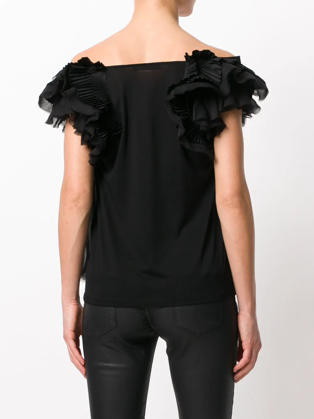Givenchy van-schouderblouse met franjes Zwart