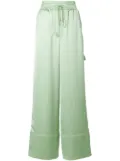 Off-White satin wide-leg trousers - Green