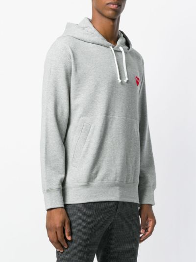 Comme Des Garçons Play heart logo hoodie grey | MODES