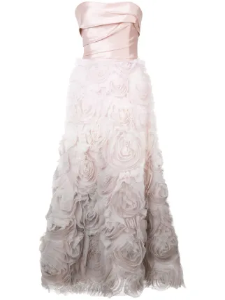 marchesa notte strapless ombre gown