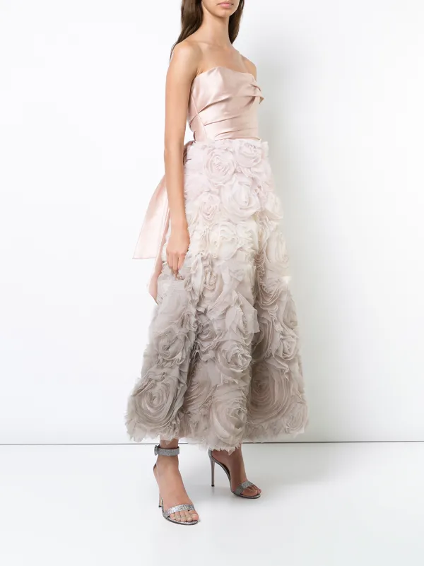 marchesa notte strapless ombre gown