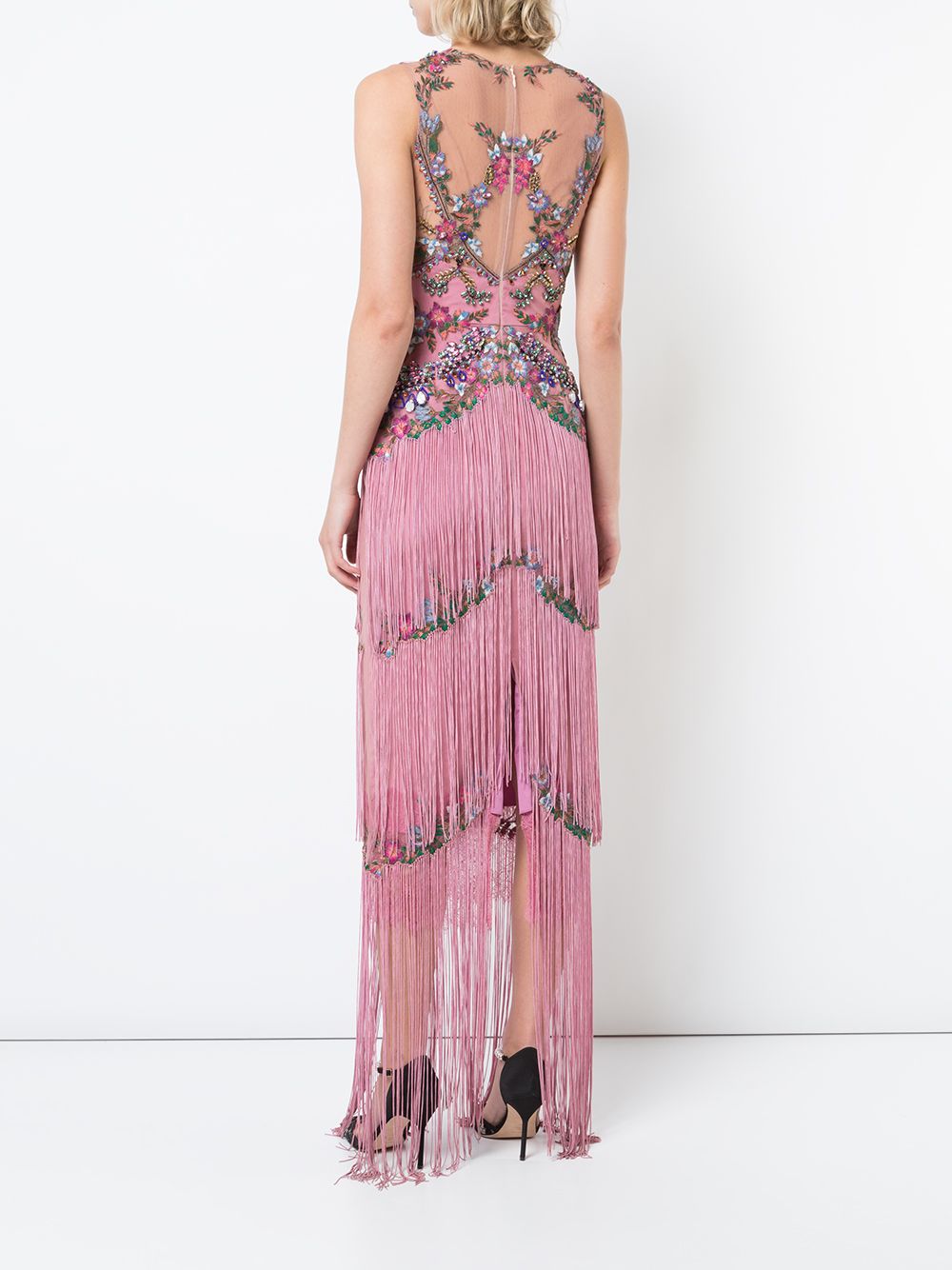 beaded fringe evening gowns