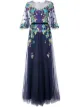 Image 1 of Marchesa Notte floral appliqué gown