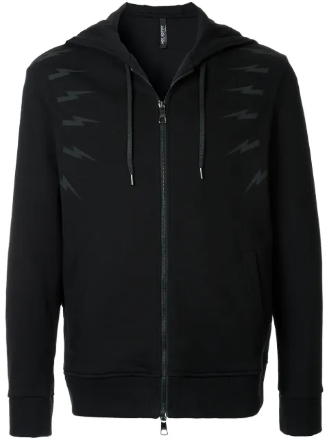 Neil Barrett lightning bolt zipped hoodie