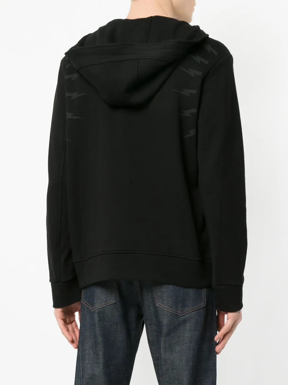 Neil Barrett bliksemschicht rits hoodie Zwart