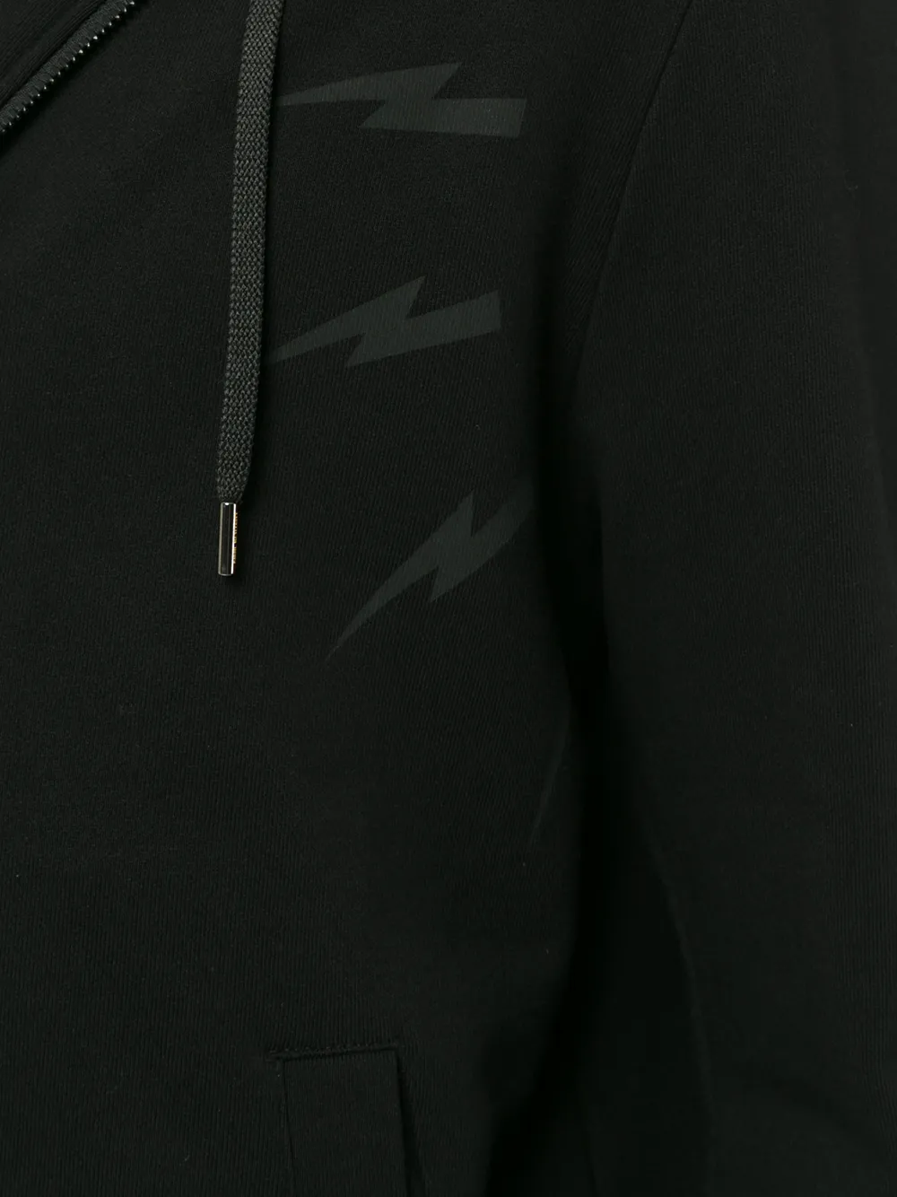 Neil Barrett bliksemschicht rits hoodie Zwart