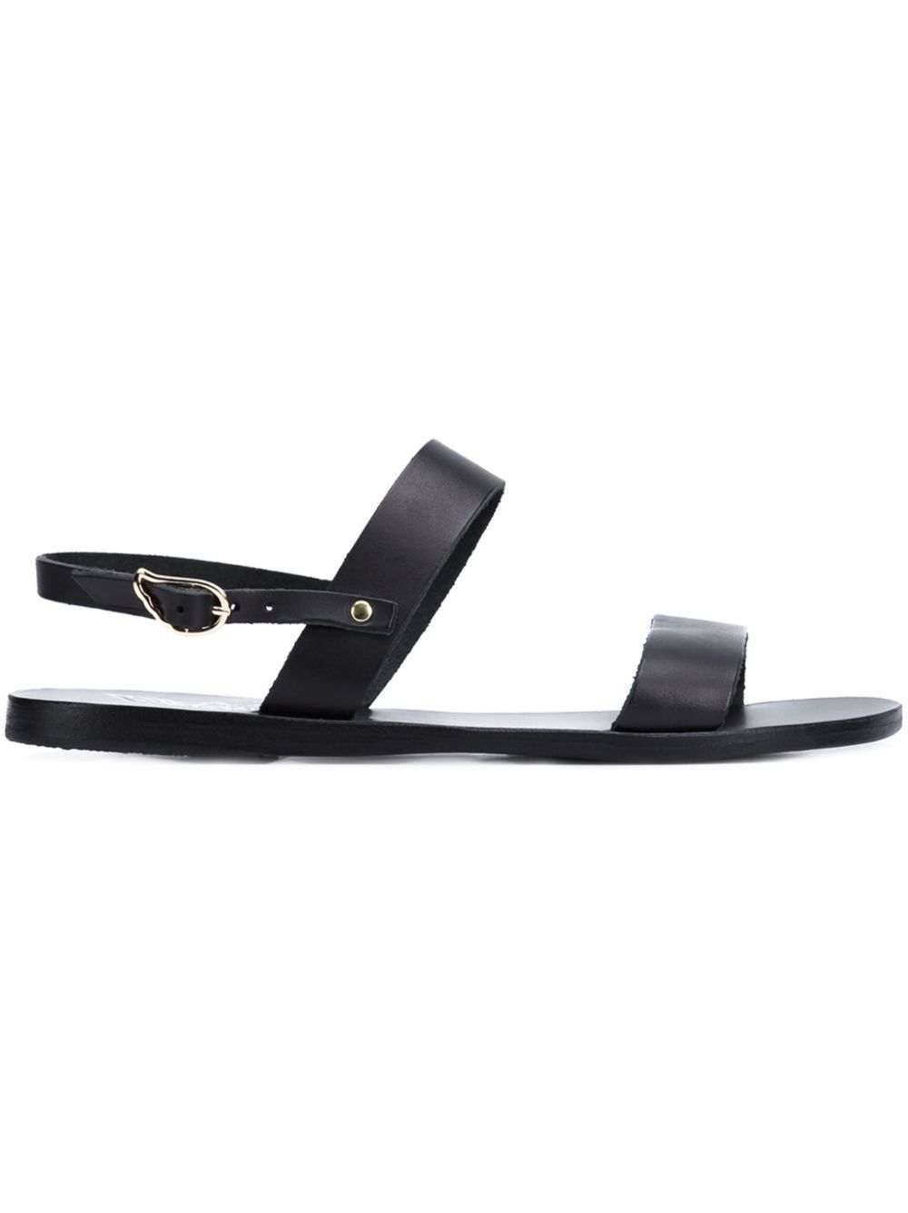 Ancient Greek Sandals Black Clio Leather Sandals