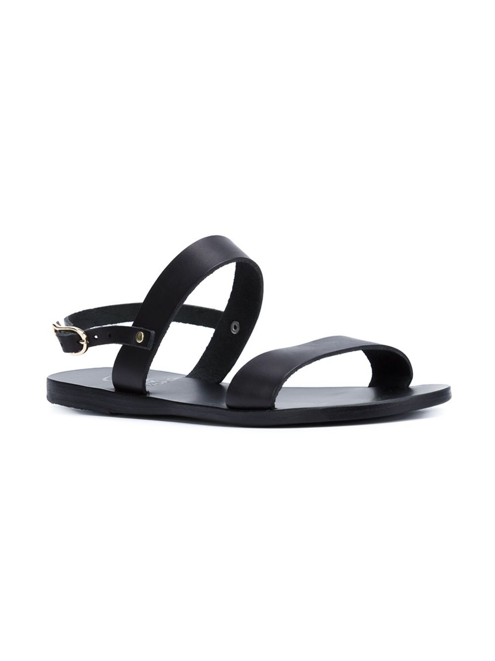 Ancient Greek Sandals Black Clio Leather Sandals - Zwart