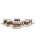 Fornasetti Don Giovani 6 cup set - Multicolour