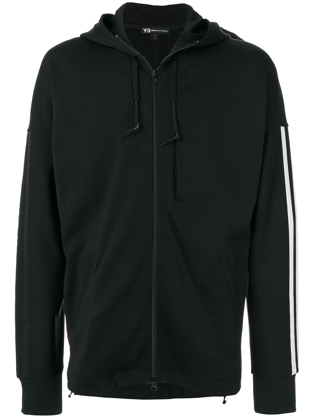 Y-3 Felpa con cappuccio con righe laterali - Black/White