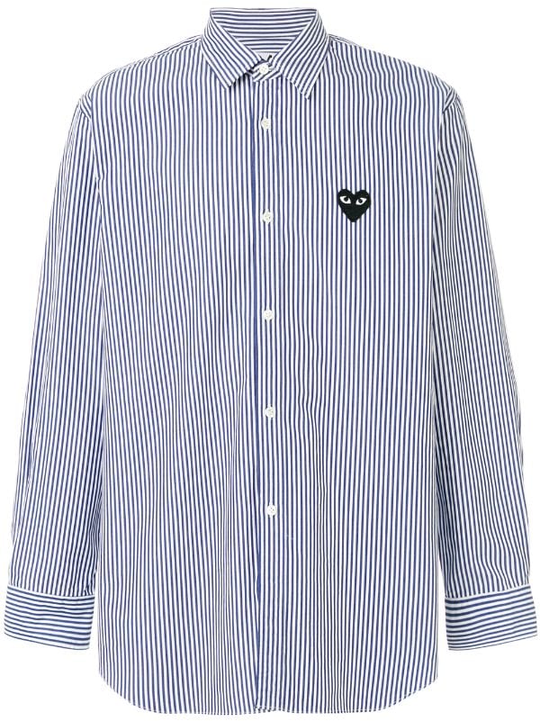 Play striped heart logo shirt 