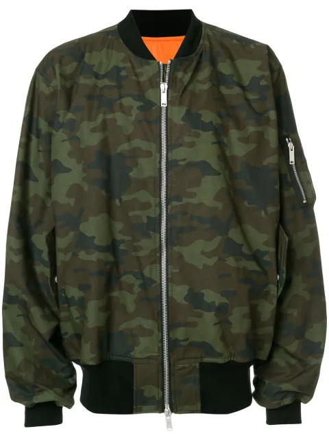 UNRAVEL PROJECT camouflage print bomber jacket