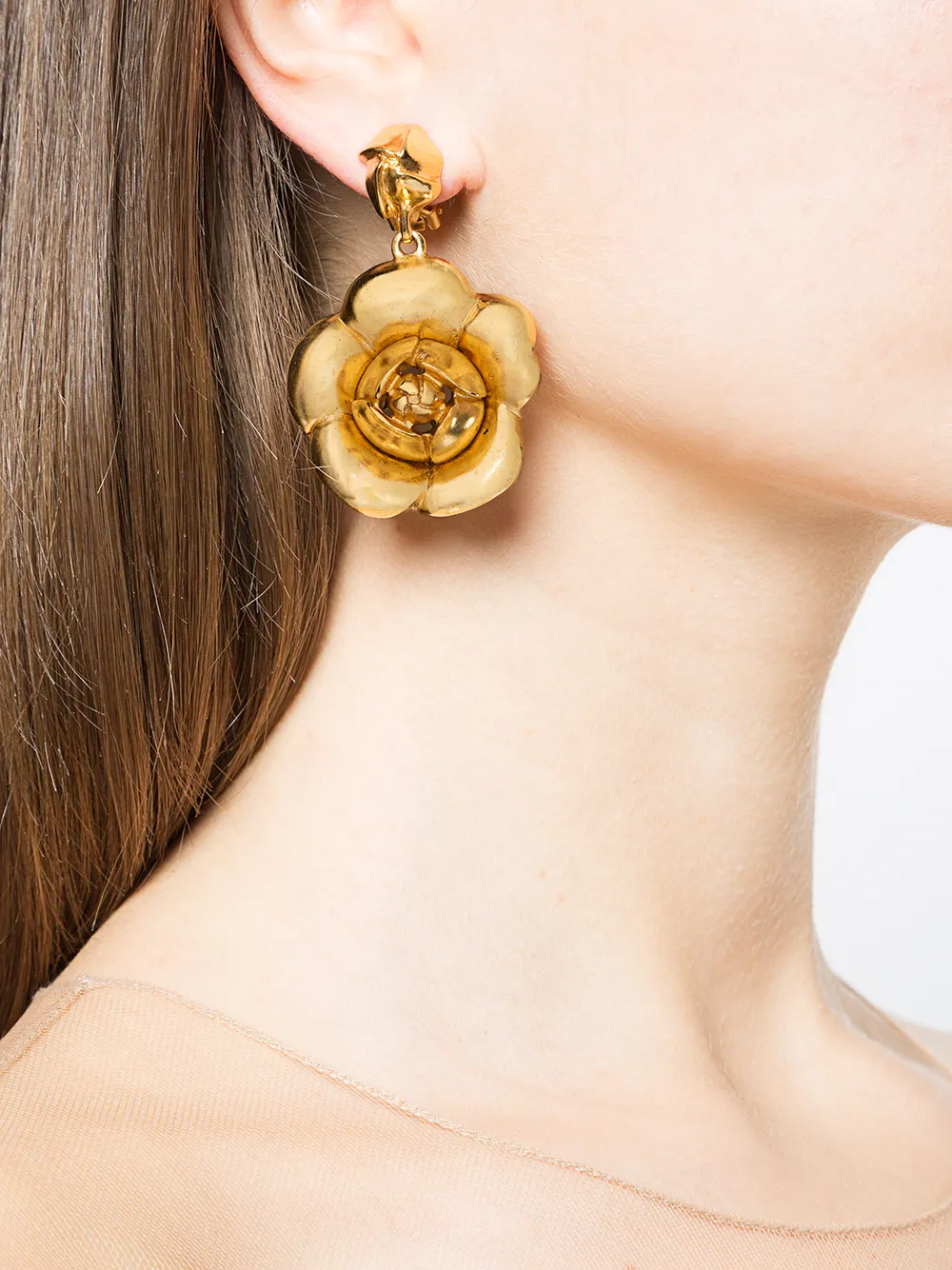 oscar de la renta gardenia耳环