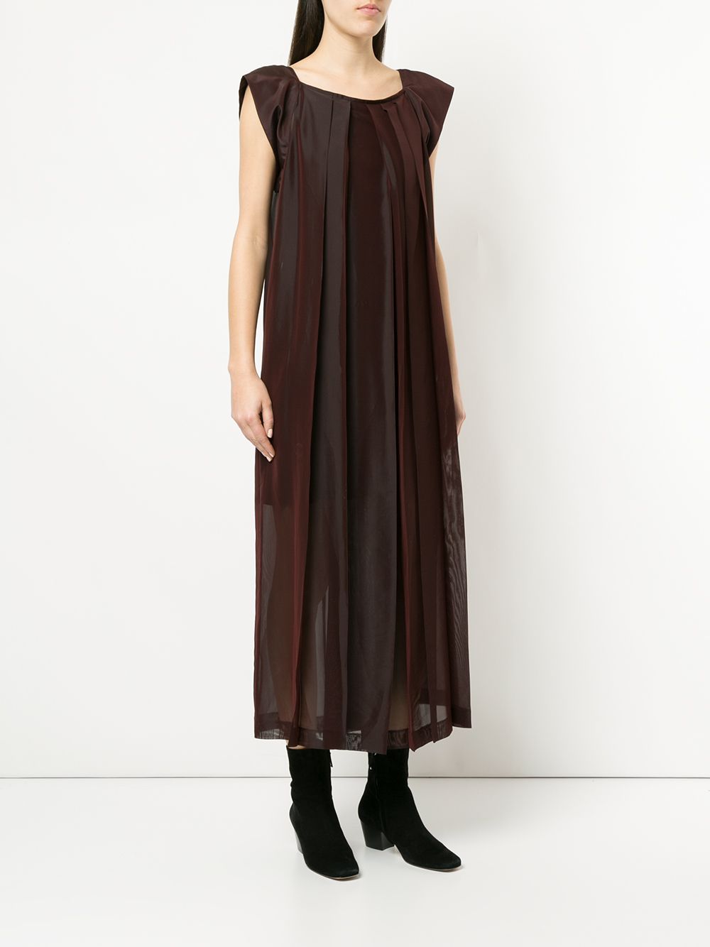 фото Yohji Yamamoto Pre-Owned плиссированное платье макси