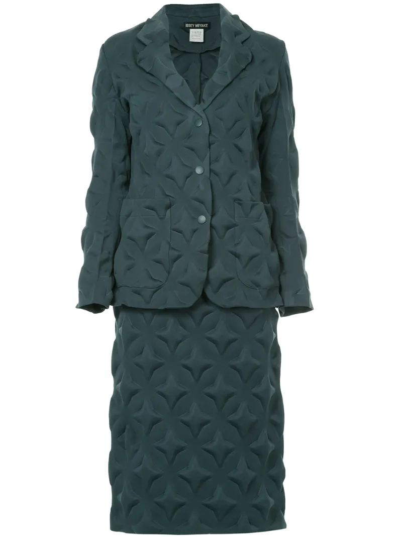 Issey Miyake Vintage фактурный костюм с пиджаком и юбкой