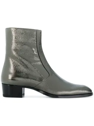 saint laurent metallic boots