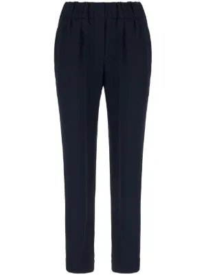 【ブルネロクチネリ】 Trousers - Cropped Trousers パンツ Straight Crop trousers for Woman in Lignite Grey | Brunello